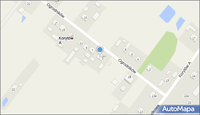 Korytów A, Ogrodników, 5, mapa Korytów A