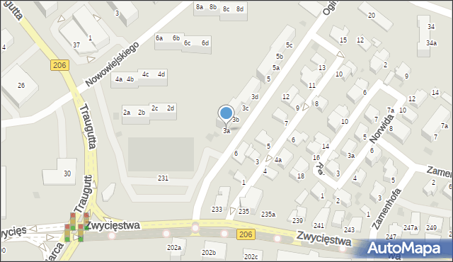 Koszalin, Ogińskiego Michała Kleofasa, 3a, mapa Koszalina