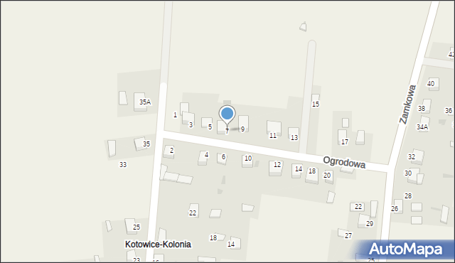 Kotowice, Ogrodowa, 7, mapa Kotowice