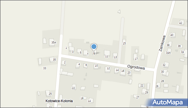 Kotowice, Ogrodowa, 9, mapa Kotowice