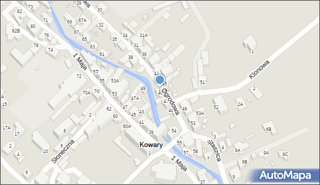 Kowary, Ogrodowa, 46, mapa Kowary