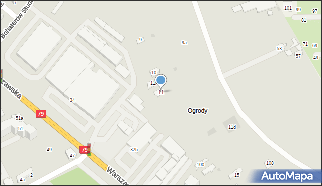 Kozienice, Ogrodowa, 11, mapa Kozienice