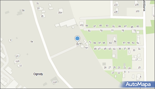 Kozienice, Ogrodowa, 53, mapa Kozienice