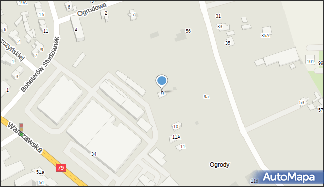 Kozienice, Ogrodowa, 9, mapa Kozienice