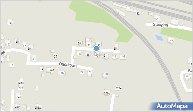 Kraków, Ogórkowa, 40, mapa Krakowa