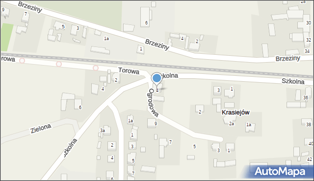 Krasiejów, Ogrodowa, 4, mapa Krasiejów