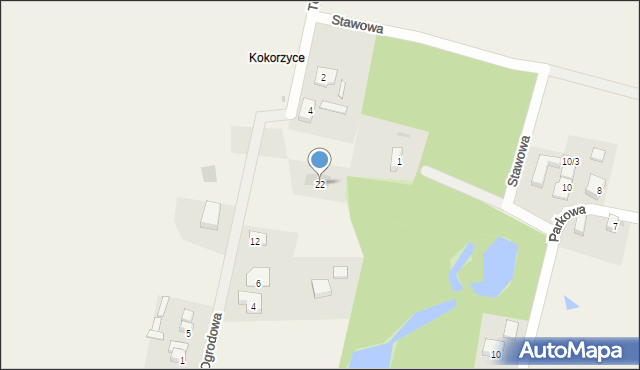 Krępice, Ogrodowa, 22, mapa Krępice