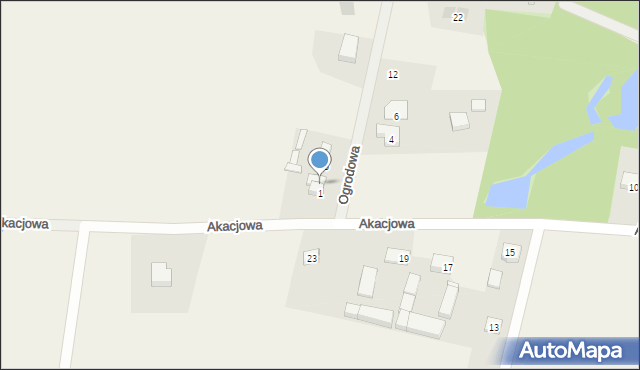 Krępice, Ogrodowa, 3, mapa Krępice