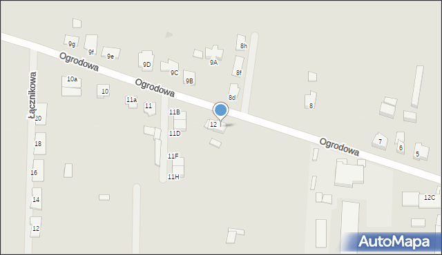 Krobia, Ogrodowa, 12A, mapa Krobia