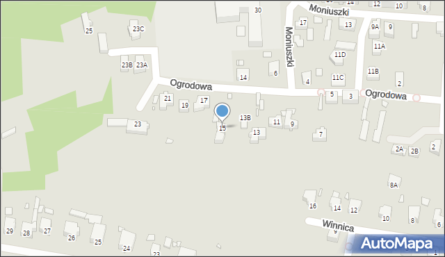 Krosno Odrzańskie, Ogrodowa, 15, mapa Krosno Odrzańskie