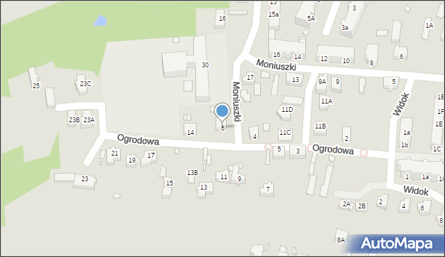 Krosno Odrzańskie, Ogrodowa, 6, mapa Krosno Odrzańskie