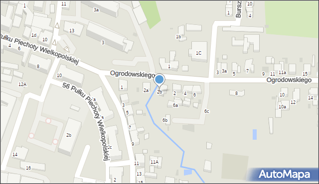 Krotoszyn, Ogrodowskiego, 2b, mapa Krotoszyna