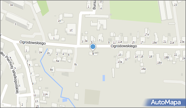 Krotoszyn, Ogrodowskiego, 8, mapa Krotoszyna