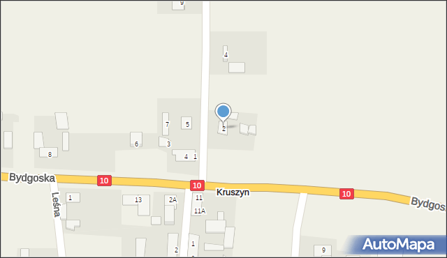 Kruszyn, Ogrodowa, 2, mapa Kruszyn