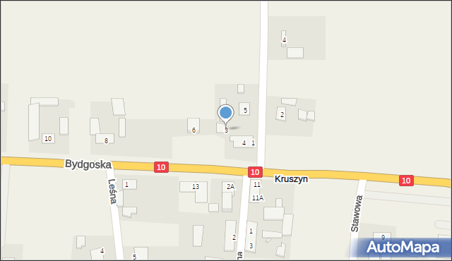 Kruszyn, Ogrodowa, 3, mapa Kruszyn