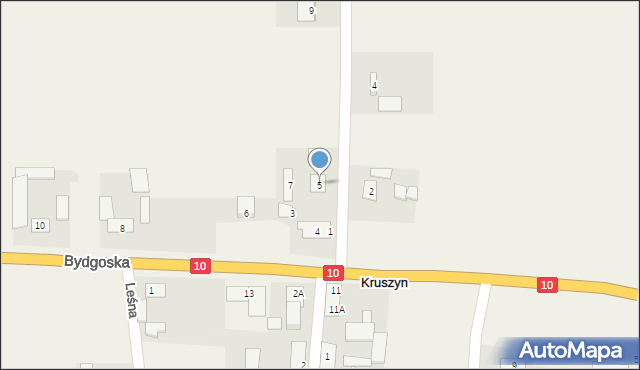 Kruszyn, Ogrodowa, 5, mapa Kruszyn