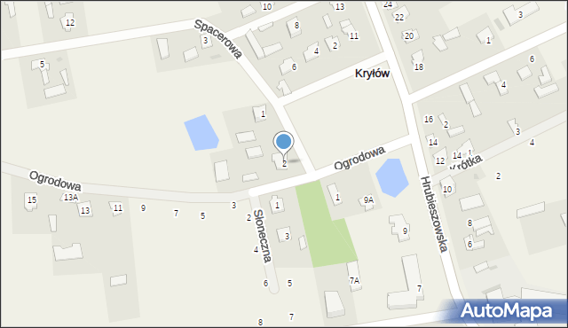 Kryłów, Ogrodowa, 2, mapa Kryłów