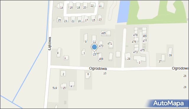 Kryspinów, Ogrodowa, 13, mapa Kryspinów