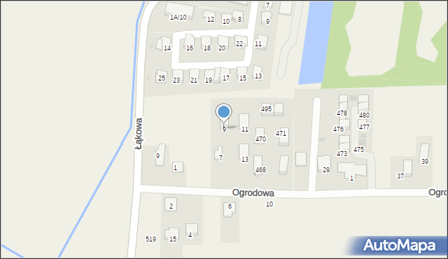 Kryspinów, Ogrodowa, 9, mapa Kryspinów