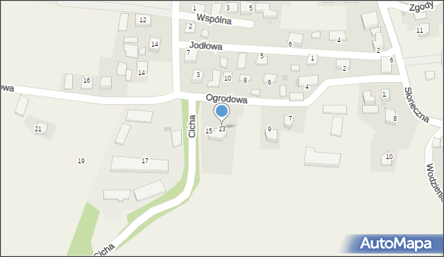 Krzęcin, Ogrodowa, 13, mapa Krzęcin