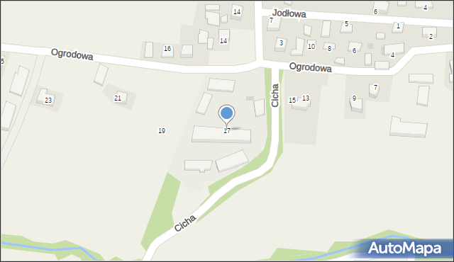 Krzęcin, Ogrodowa, 17, mapa Krzęcin