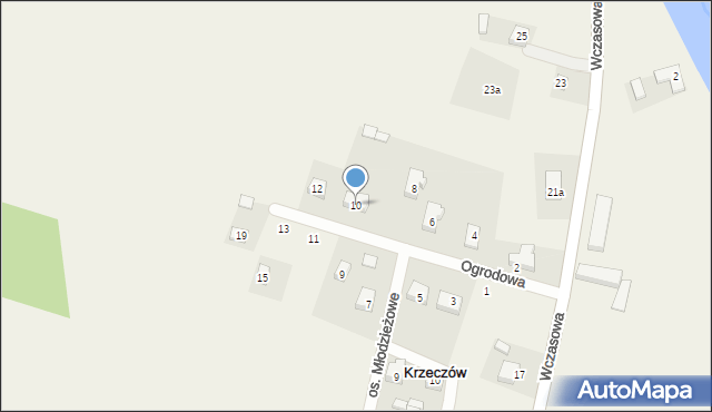 Krzeczów, Ogrodowa, 10, mapa Krzeczów