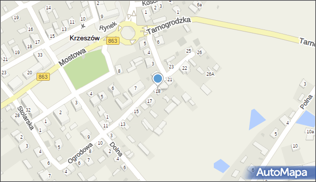 Krzeszów, Ogrodowa, 18, mapa Krzeszów