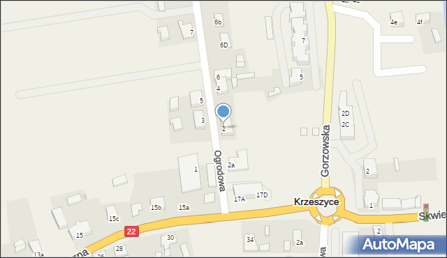 Krzeszyce, Ogrodowa, 2, mapa Krzeszyce