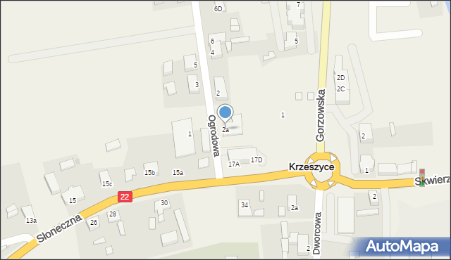 Krzeszyce, Ogrodowa, 2a, mapa Krzeszyce