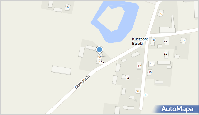 Kuczbork-Wieś, Ogrodowa, 10, mapa Kuczbork-Wieś