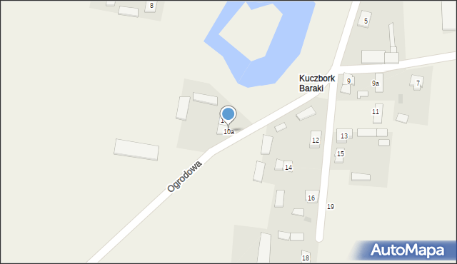 Kuczbork-Wieś, Ogrodowa, 10a, mapa Kuczbork-Wieś