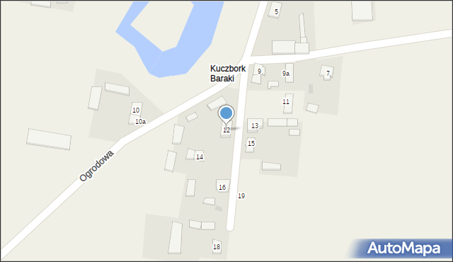 Kuczbork-Wieś, Ogrodowa, 12, mapa Kuczbork-Wieś