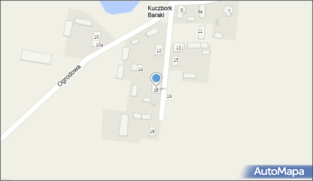 Kuczbork-Wieś, Ogrodowa, 16, mapa Kuczbork-Wieś
