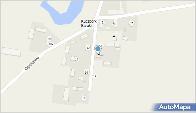 Kuczbork-Wieś, Ogrodowa, 17, mapa Kuczbork-Wieś
