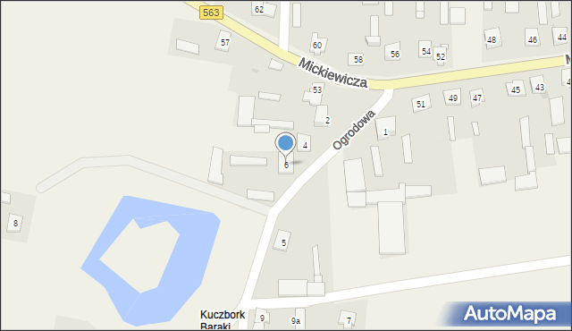 Kuczbork-Wieś, Ogrodowa, 6, mapa Kuczbork-Wieś