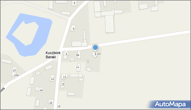 Kuczbork-Wieś, Ogrodowa, 7, mapa Kuczbork-Wieś