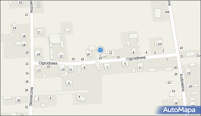 Kurowice Kościelne, Ogrodowa, 14, mapa Kurowice Kościelne