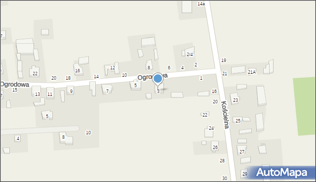 Kurowice Kościelne, Ogrodowa, 3, mapa Kurowice Kościelne