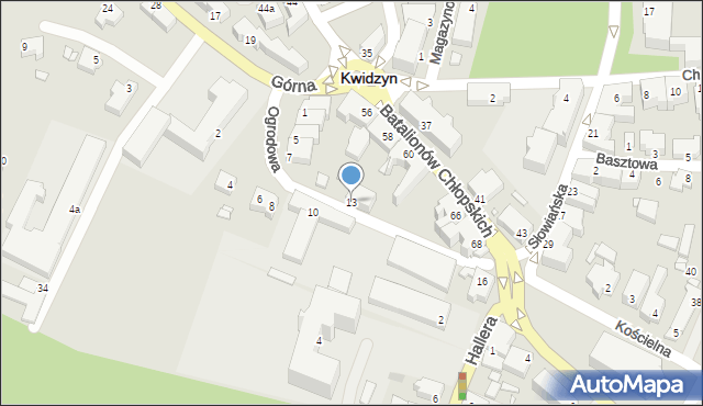 Kwidzyn, Ogrodowa, 13, mapa Kwidzyn