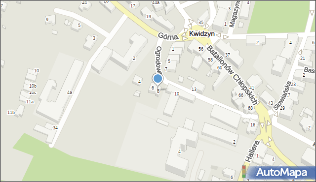 Kwidzyn, Ogrodowa, 8, mapa Kwidzyn