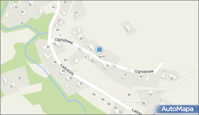 Lanckorona, Ogrodowa, 5, mapa Lanckorona