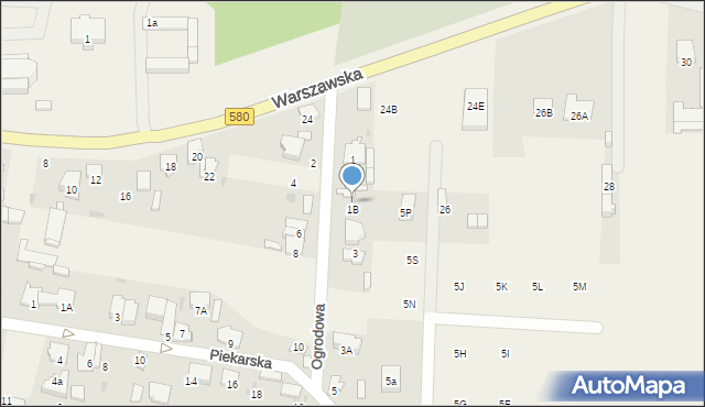 Leszno, Ogrodowa, 1a, mapa Leszno