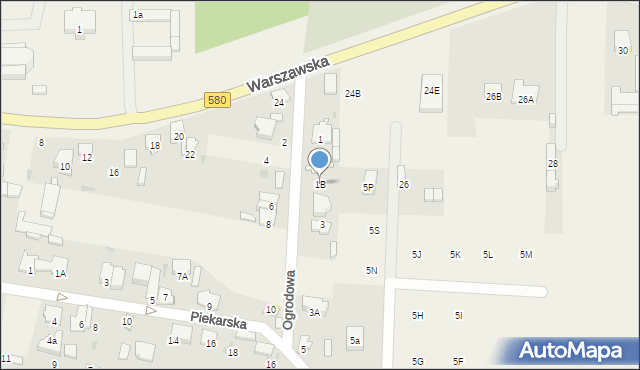 Leszno, Ogrodowa, 1B, mapa Leszno