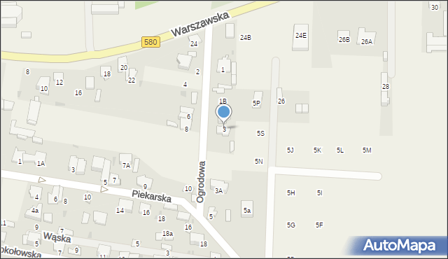 Leszno, Ogrodowa, 3, mapa Leszno