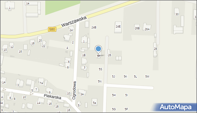 Leszno, Ogrodowa, 5P, mapa Leszno