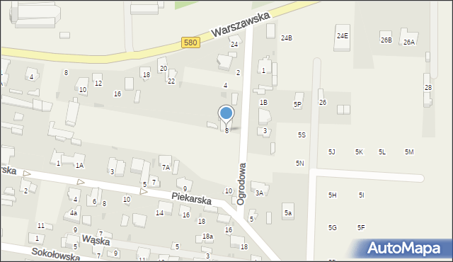 Leszno, Ogrodowa, 8, mapa Leszno