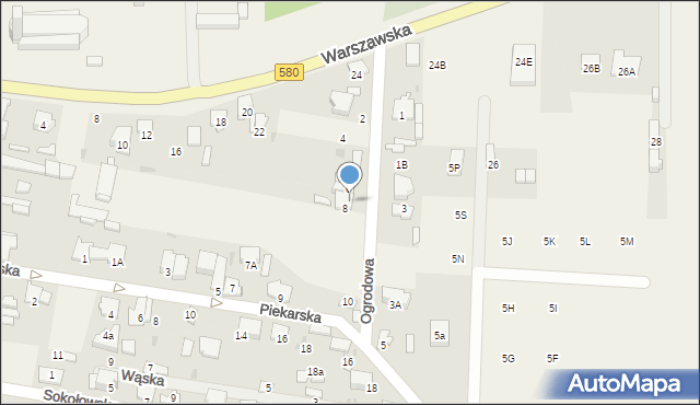 Leszno, Ogrodowa, 8B, mapa Leszno