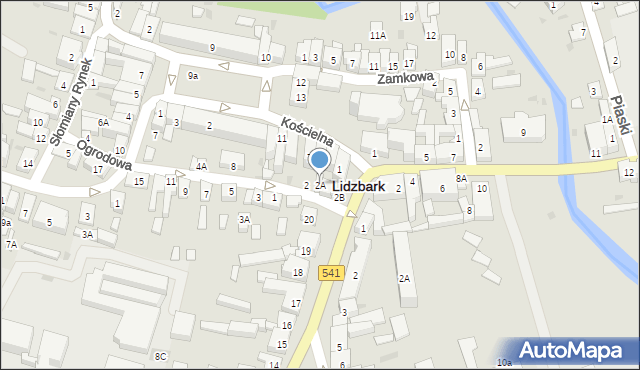 Lidzbark, Ogrodowa, 2A, mapa Lidzbark