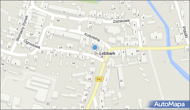 Lidzbark, Ogrodowa, 2C, mapa Lidzbark