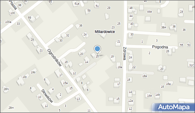 Ligota, Ogrodników, 10, mapa Ligota